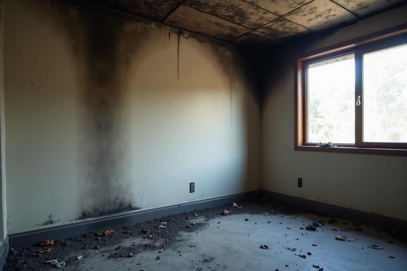 A storm and fire damaged property made safe